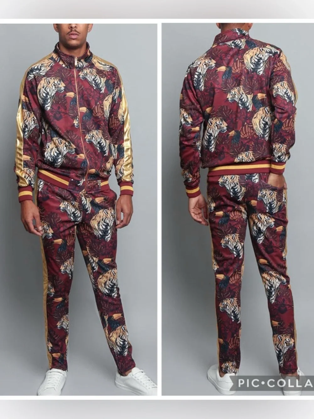 NWT G-Style USA Men's Royal Floral Tiger Tracksuit Set Tulsa King Size M NWT